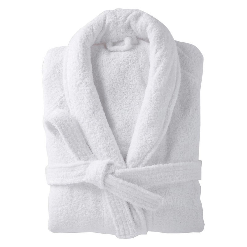 Terry White Bathrobe 450 gr/m2 Shawl Collar